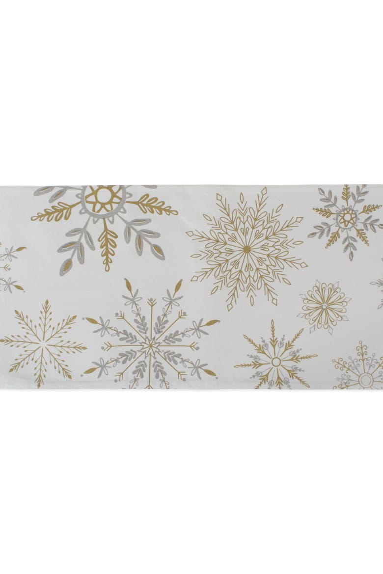 Snowflake Sparkle Printed Table Runner, Alternate, color, Snowflake Sparkle