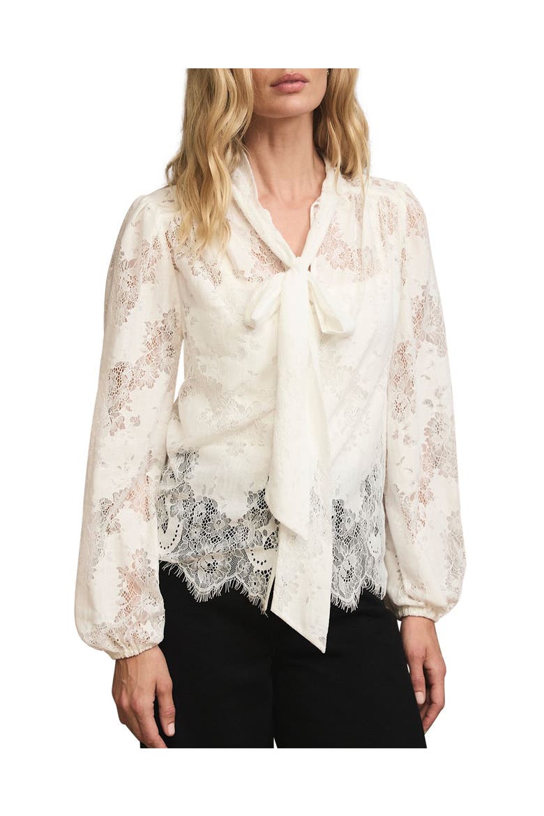Lace Pussybow Blouse, Alternate, color, Ivory