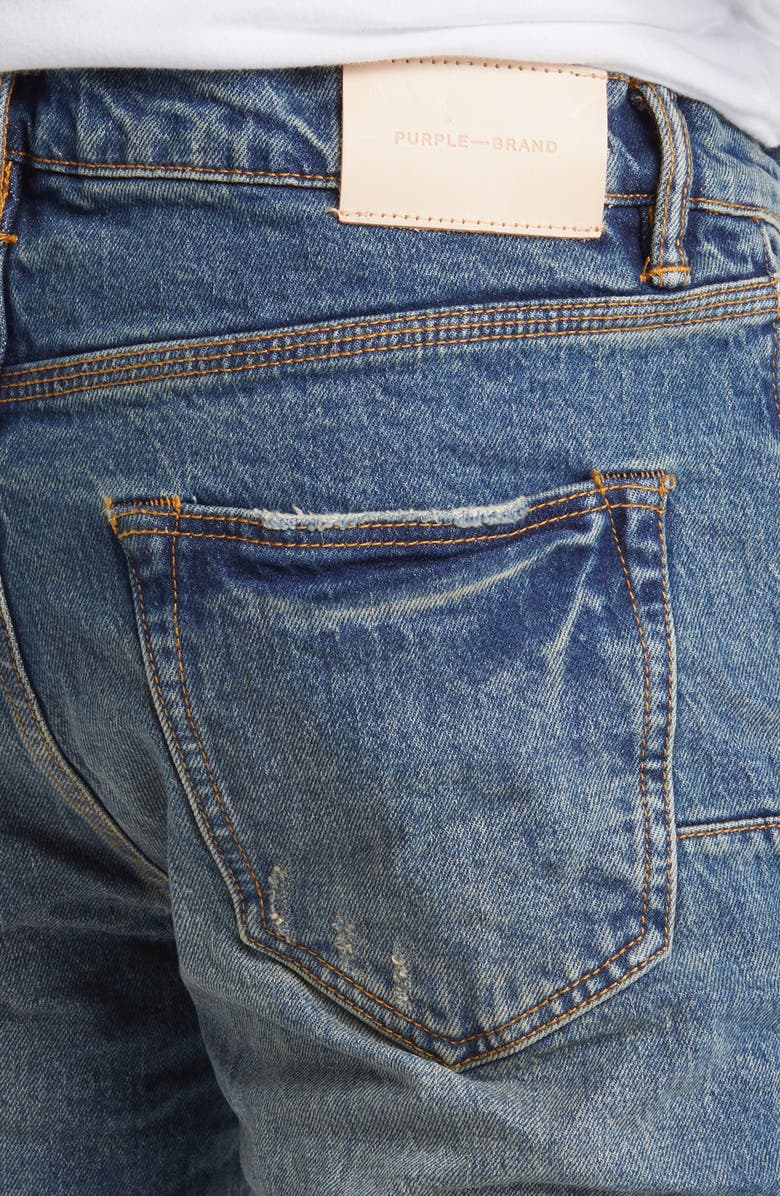PURPLE BRAND Square Patch Repaired Skinny Jeans, Alternate, color, 