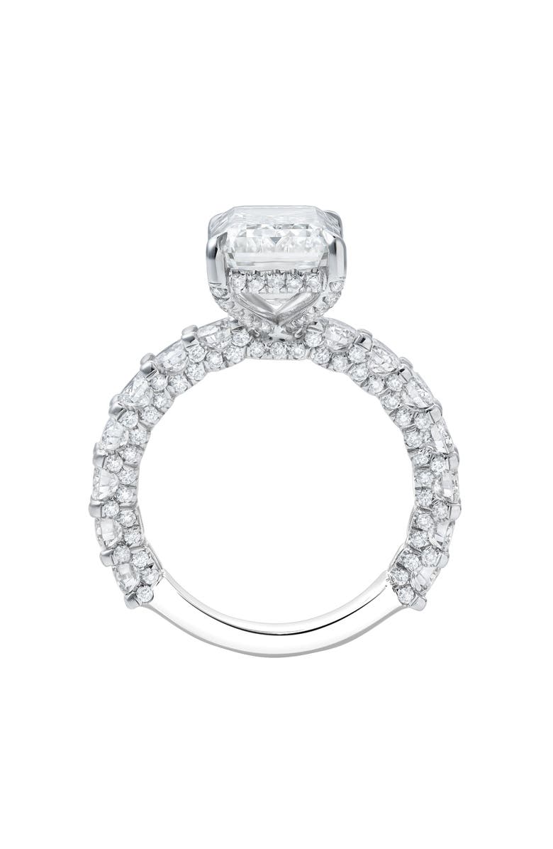 LuvMyJewelry Vienna 14K Gold Emerald Cut Lab Grown Diamond Hidden Halo Engagement Ring - 7.5 Cts, Alternate, color, 14K White Gold