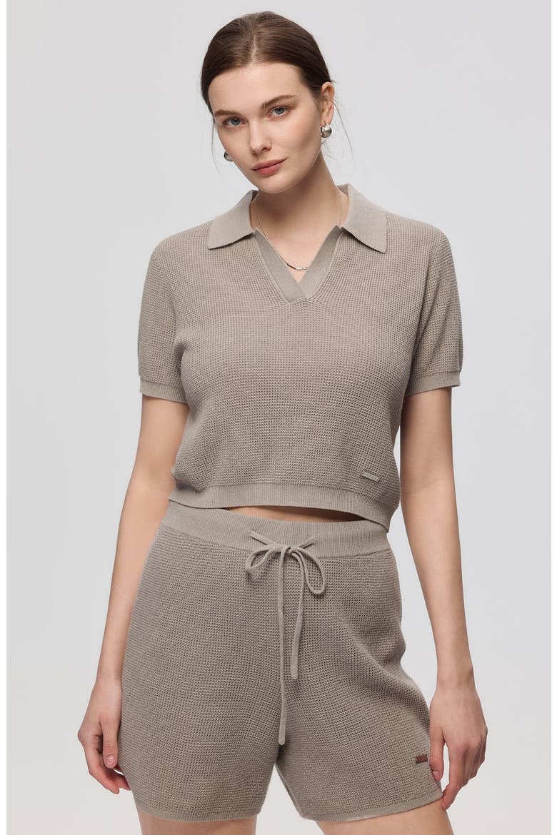 Noa Open Knit Shorts, Main, color, Light Gray