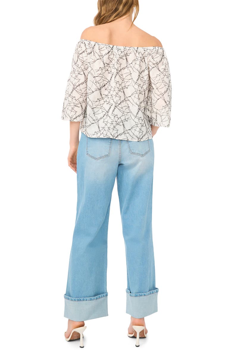 1.STATE Off the Shoulder Top, Alternate, color, Ultra White