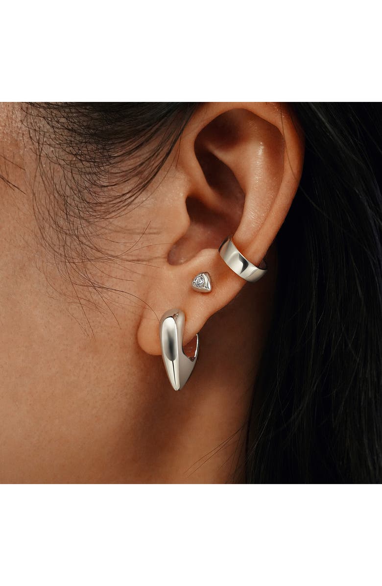 ANIA HAIE Sparkling Shield Stud Earrings, Alternate, color, Silver