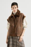 Brunello Cucinelli Fuzzy shearling reversible vest with monili