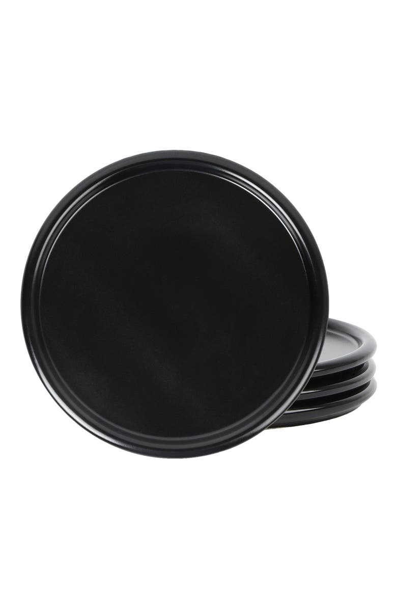 Stone Lain Eden Stoneware 4-Piece Salad Plate Set, Main, color, Black