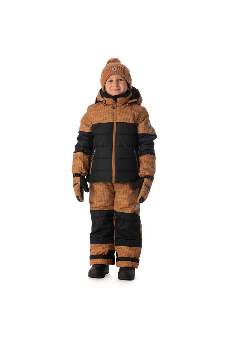 Reinforced Jacket & Pants Neckwarmer Two Piece Snowsuit, Alternate, color, Brown and Black
