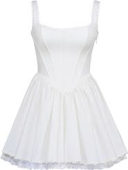 HOUSE OF CB Letitia Lace Trim Stretch Cotton Corset Cocktail Minidress