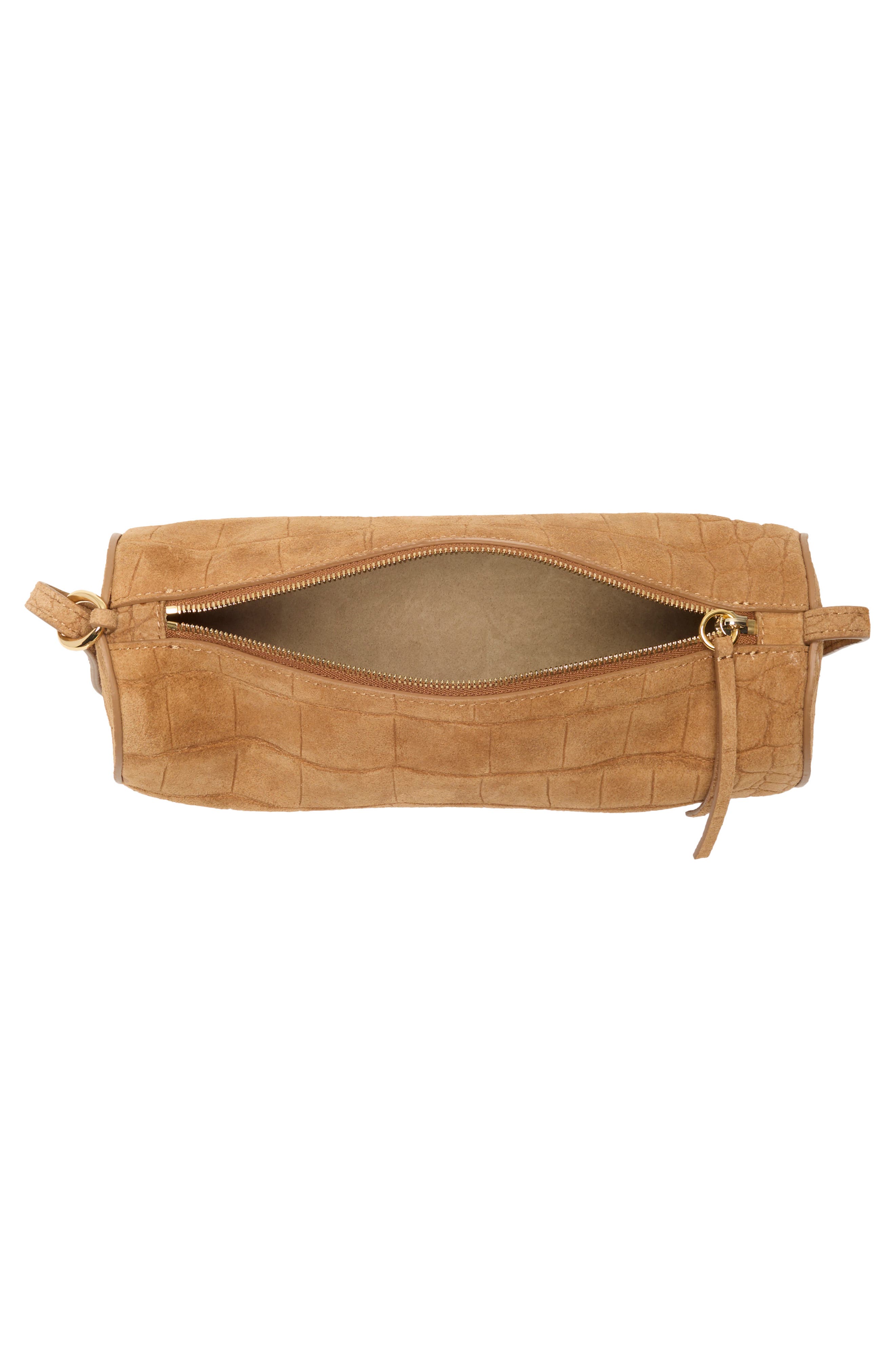 Simona Cylinder Shoulder Bag, Alternate, color, SIENNA EMBOSSED SUEDE