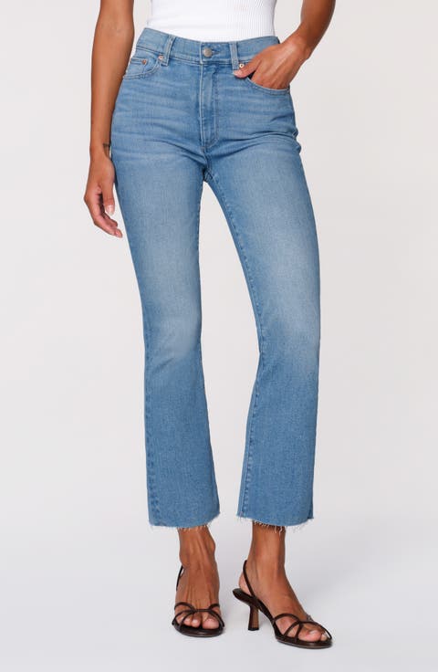 Bridget Instasculpt Raw Hem High Waist Ankle Bootcut Jeans (East Port DL Airbrushed)