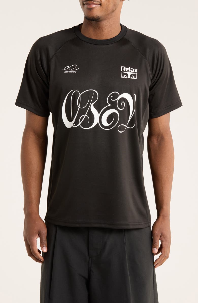 Obey Plaza Active Performance T-Shirt, Main, color, Black