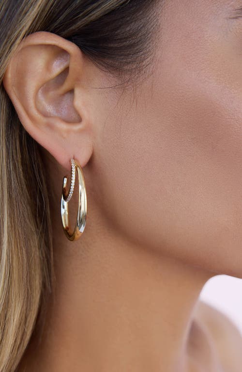 Ettika Concentric Rings Pavé Hoop Earrings In Gold