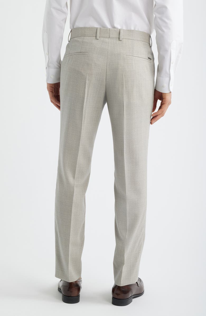 BOSS Genius Slim Fit Flat Front Dress Pants, Alternate, color, White