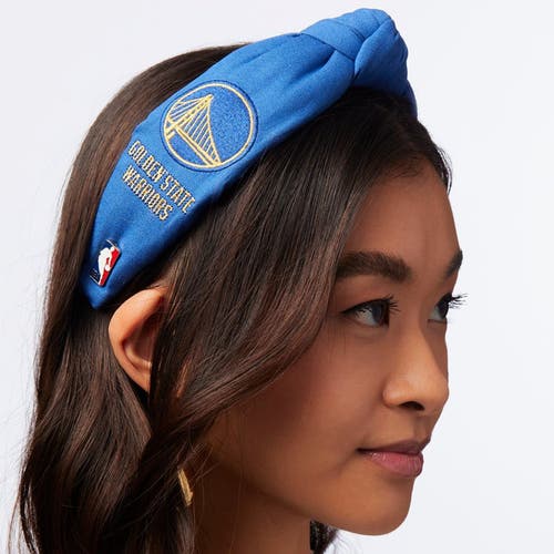 Lele Sadoughi Nba Golden State Warriors Embroidered Headband In Blue