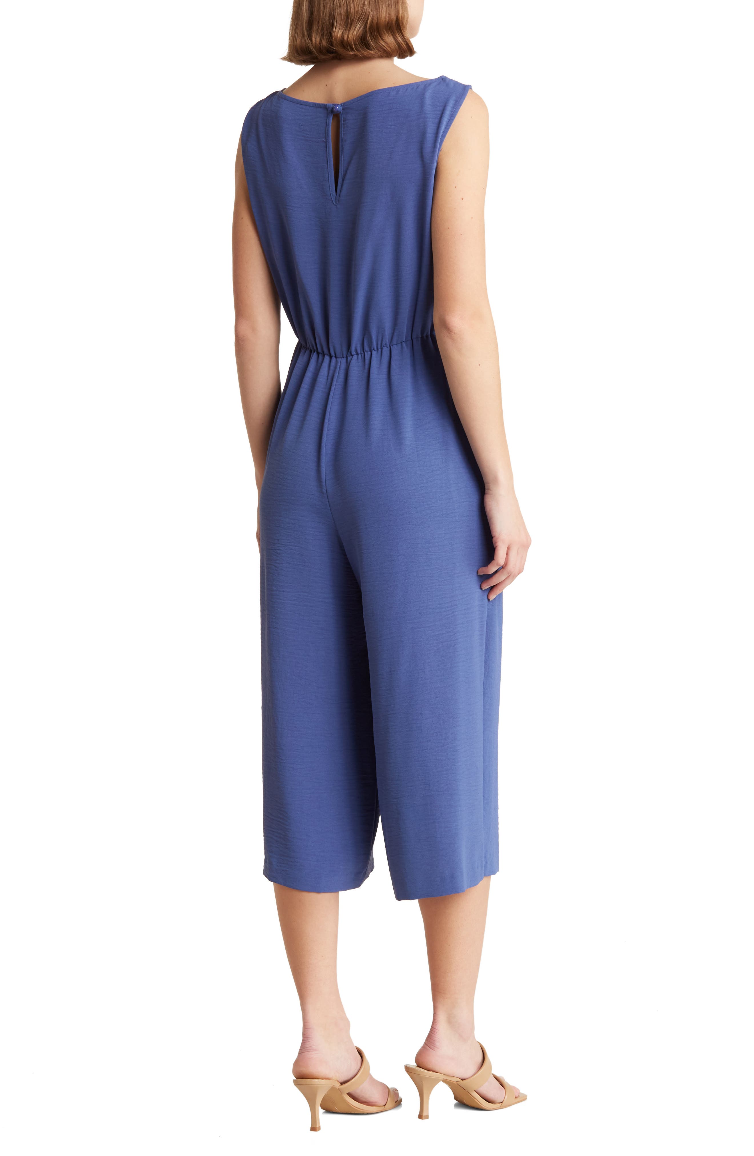 Sleeveless Tie Front Capri Crop Jumpsuit - image 2