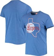 Homage Men's Homage Royal Texas Rangers Hand-Drawn Logo Tri-Blend T-Shirt