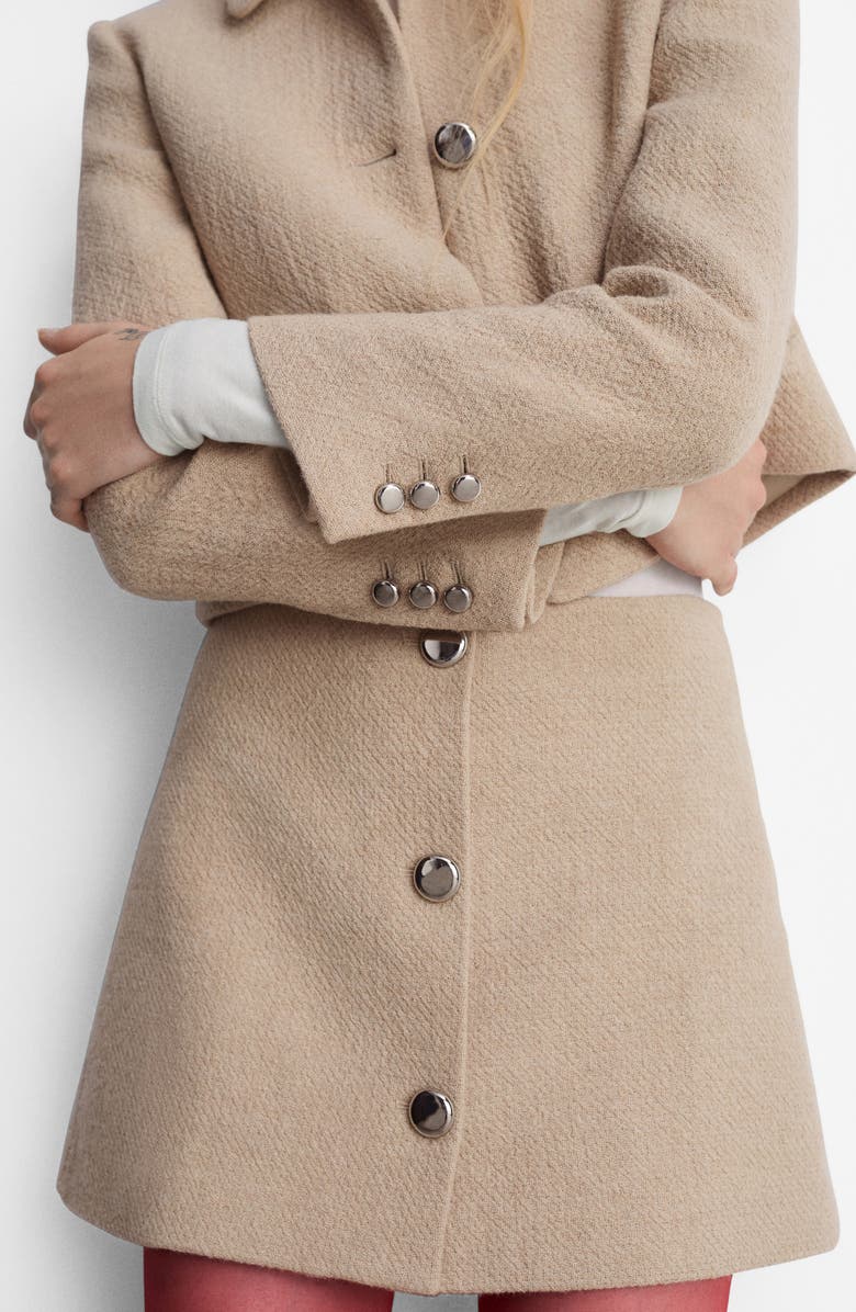 MANGO Cotton Blend Crop Jacket, Alternate, color, 