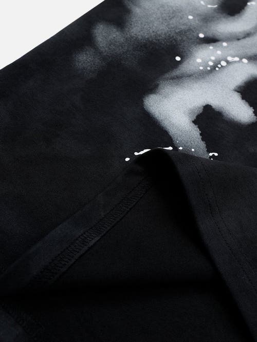 Aelfric Eden Washed Abstract Graphic Tee In Black