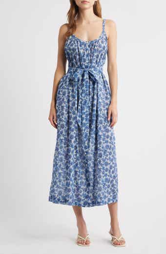 DÔEN Nevita Belted Organic Cotton Voile Midi Dress