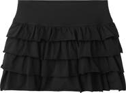 MANGO TEEN Ruffled Stretch Cotton Miniskirt