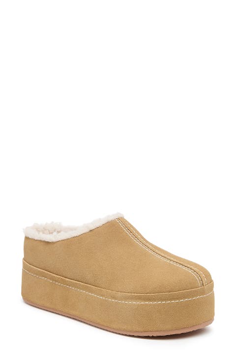 Torrence Faux Shearling Lined Platform Clog (Women)