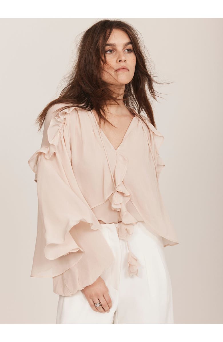 MINT VELVET Cape Ruffle Blouse, Alternate, color, 