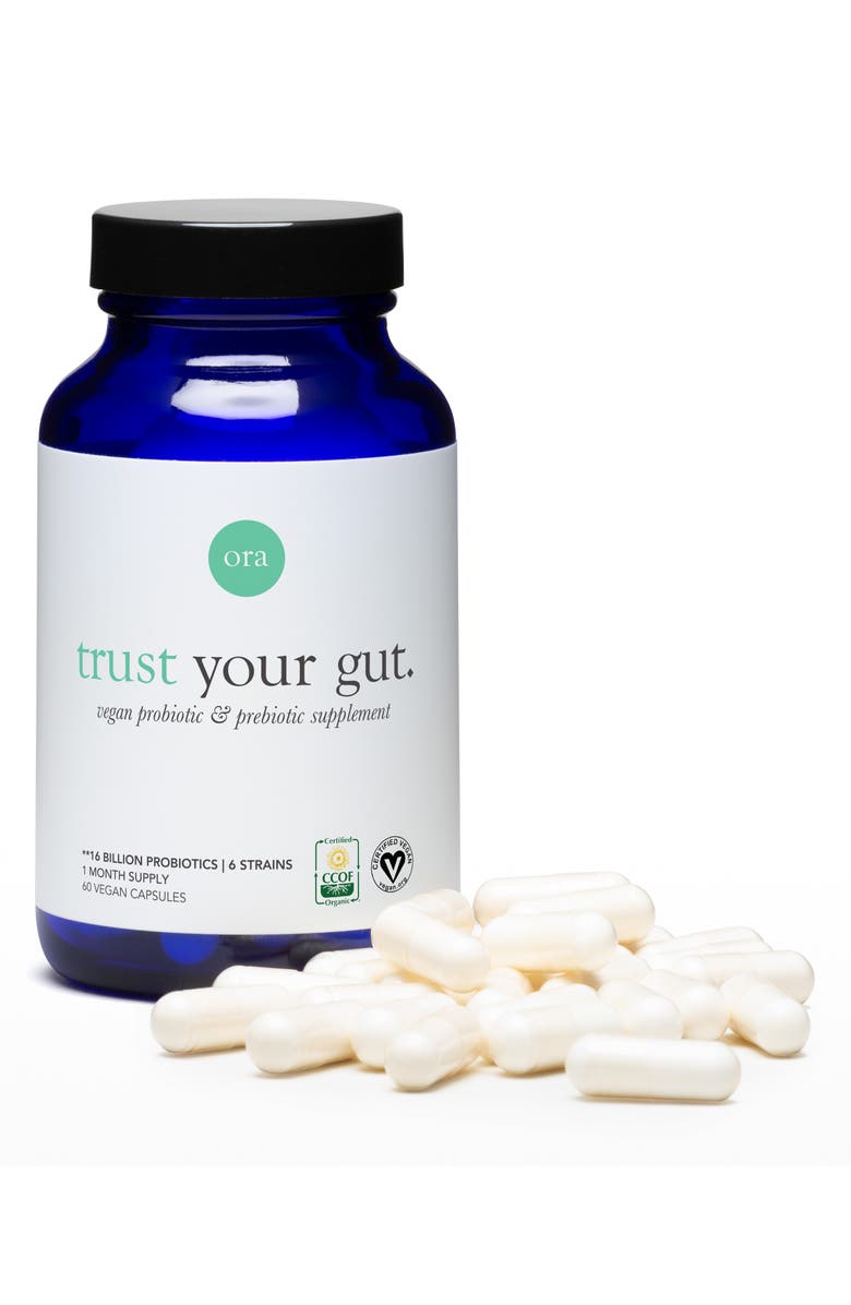 ora organic Trust Your Gut Vegan Probiotic & Prebiotic Dietary Supplement, Alternate, color, 