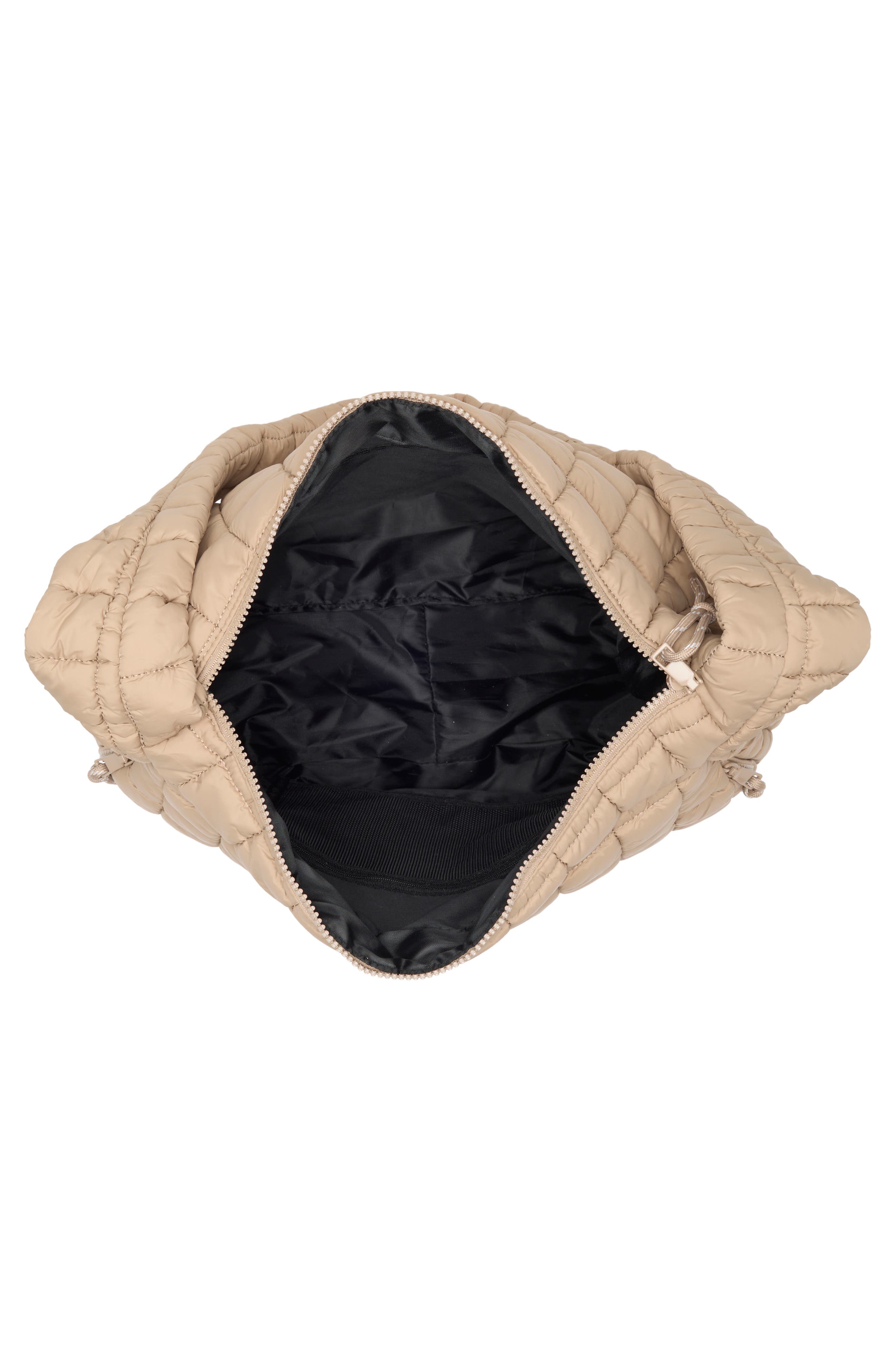 URBAN EXPRESSIONS HANDBAGS Square Quilt Nylon Hobo Bag, Alternate, color, Natural