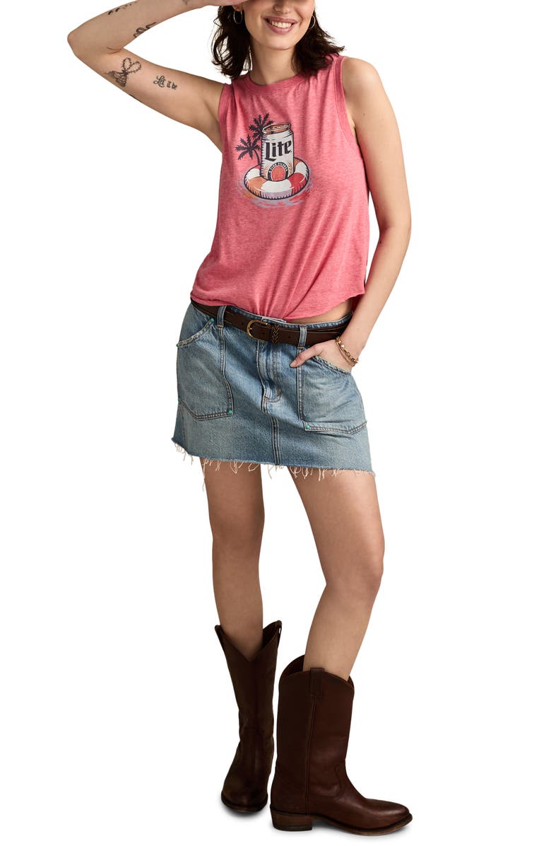 Lucky Brand Miller Lite Floaty Graphic Tank, Alternate, color, Calypso Coral