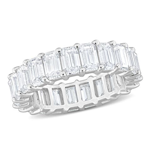 6 1/3ct D.E.W. Emerald-cut Moissanite Eternity Ring