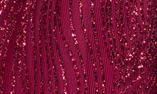 Blondie Nites Glitter Drape Lace-up Gown In Burgundy