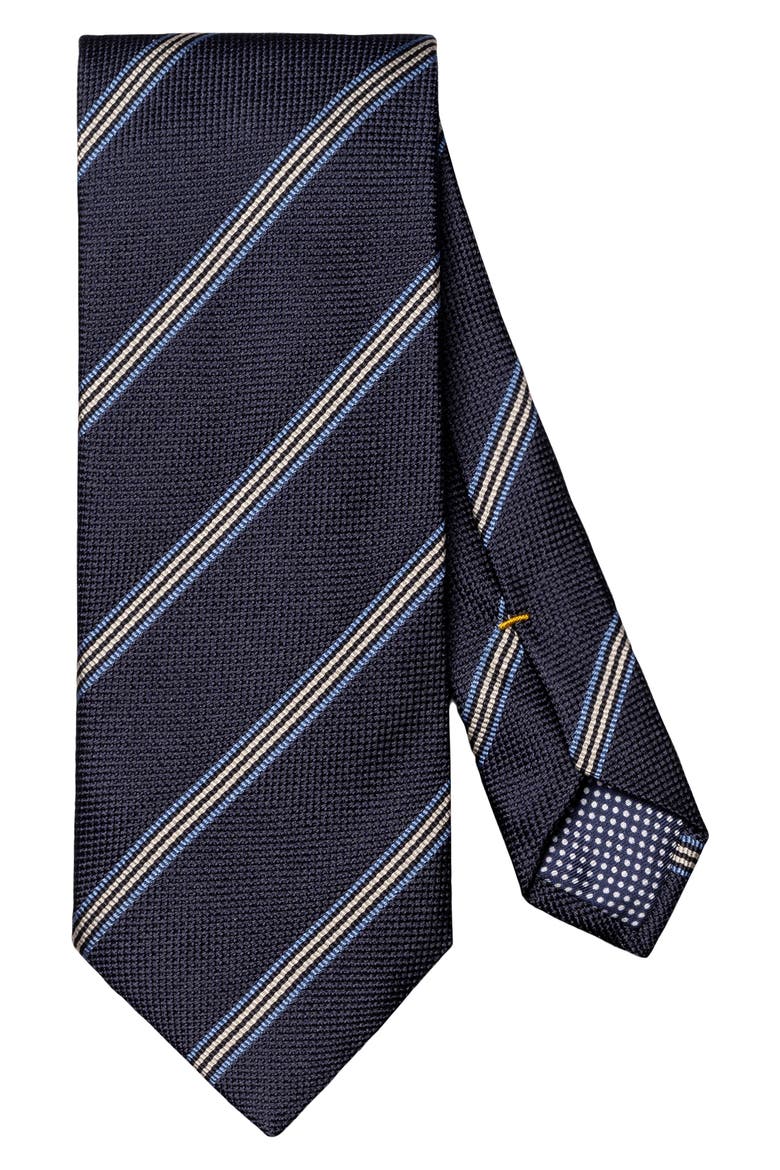 Stripe Silk Tie, Main, color, NAVY