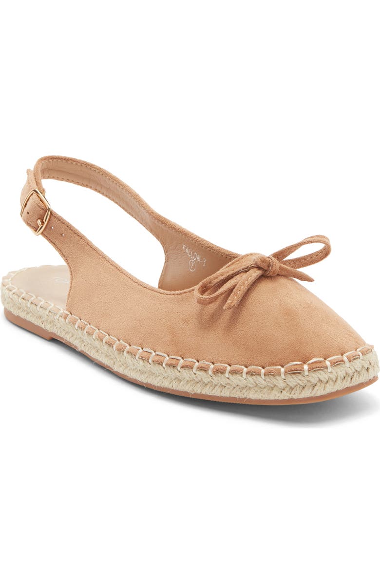 TOP MODA Fallon Slingback Flat, Main, color, Camel Suede