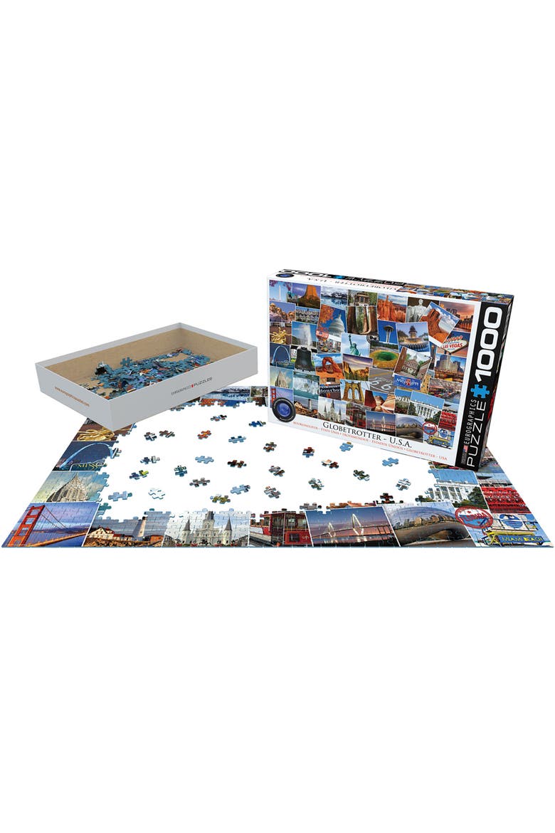Globetrotter USA 1000 Piece Puzzle, Alternate, color, Multicolored