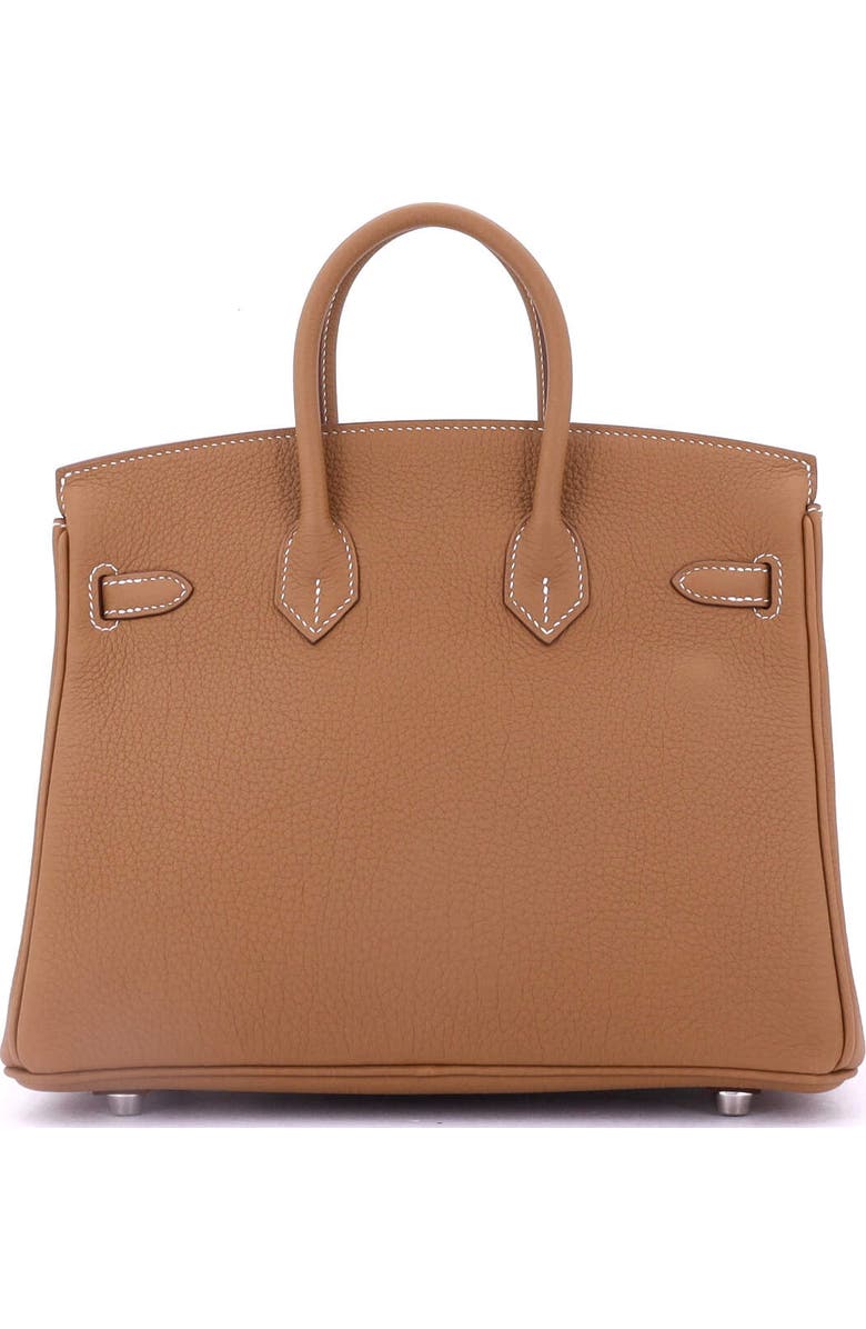 Pre-Owned Hermes Birkin Handbag Brown Togo with Palladium Hardware 25, Alternate, color, Gold