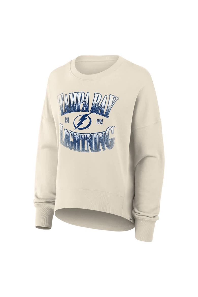 Women's Fanatics Cream Tampa Bay Lightning Oversized Slice Pullover Sweatshirt, Alternate, color, Cream