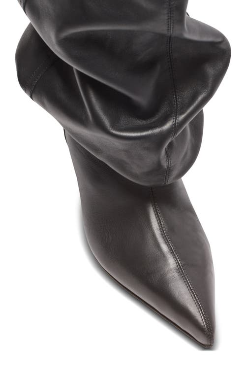 Balmain Slouchy Wedge Heel Pointed Toe Boots In Black