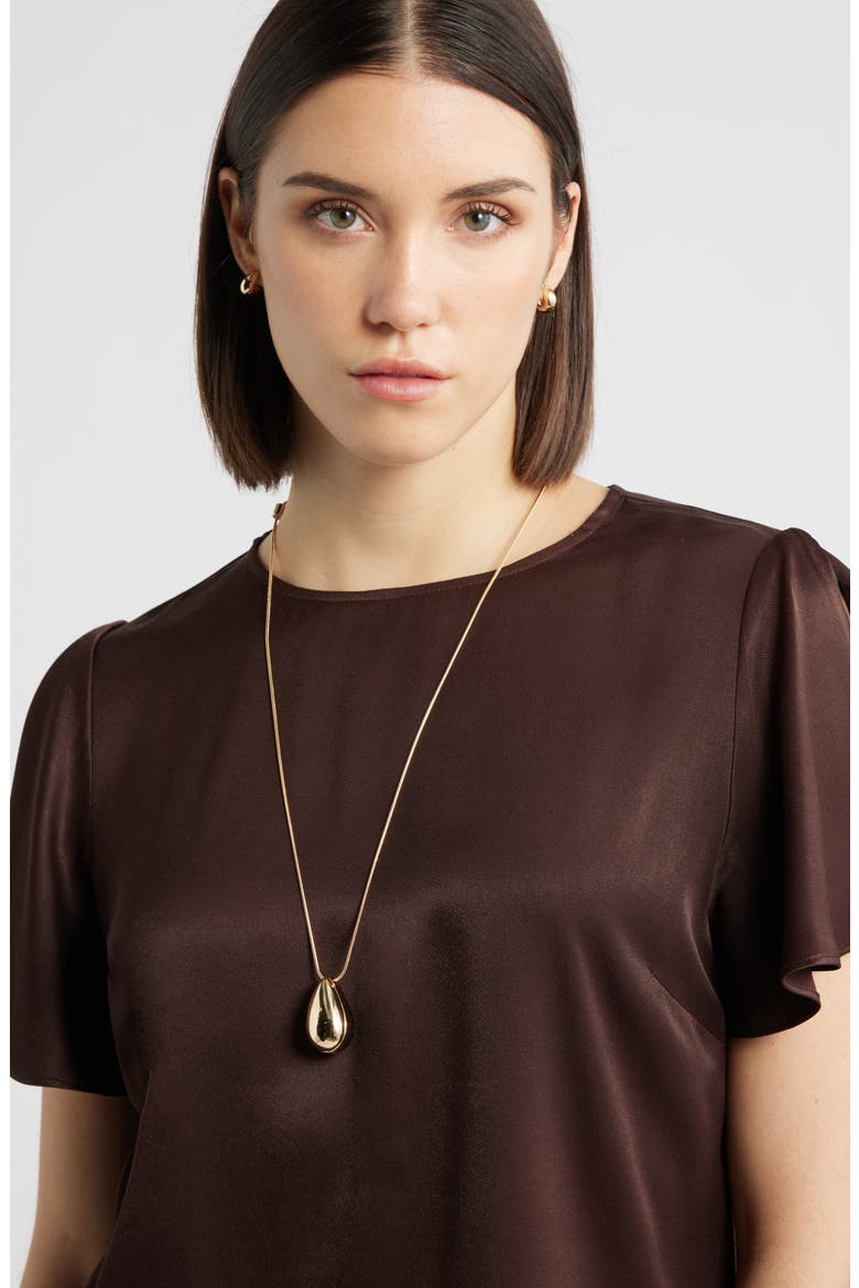 Polished Teardrop Pendant Necklace, Alternate, color, GOLD
