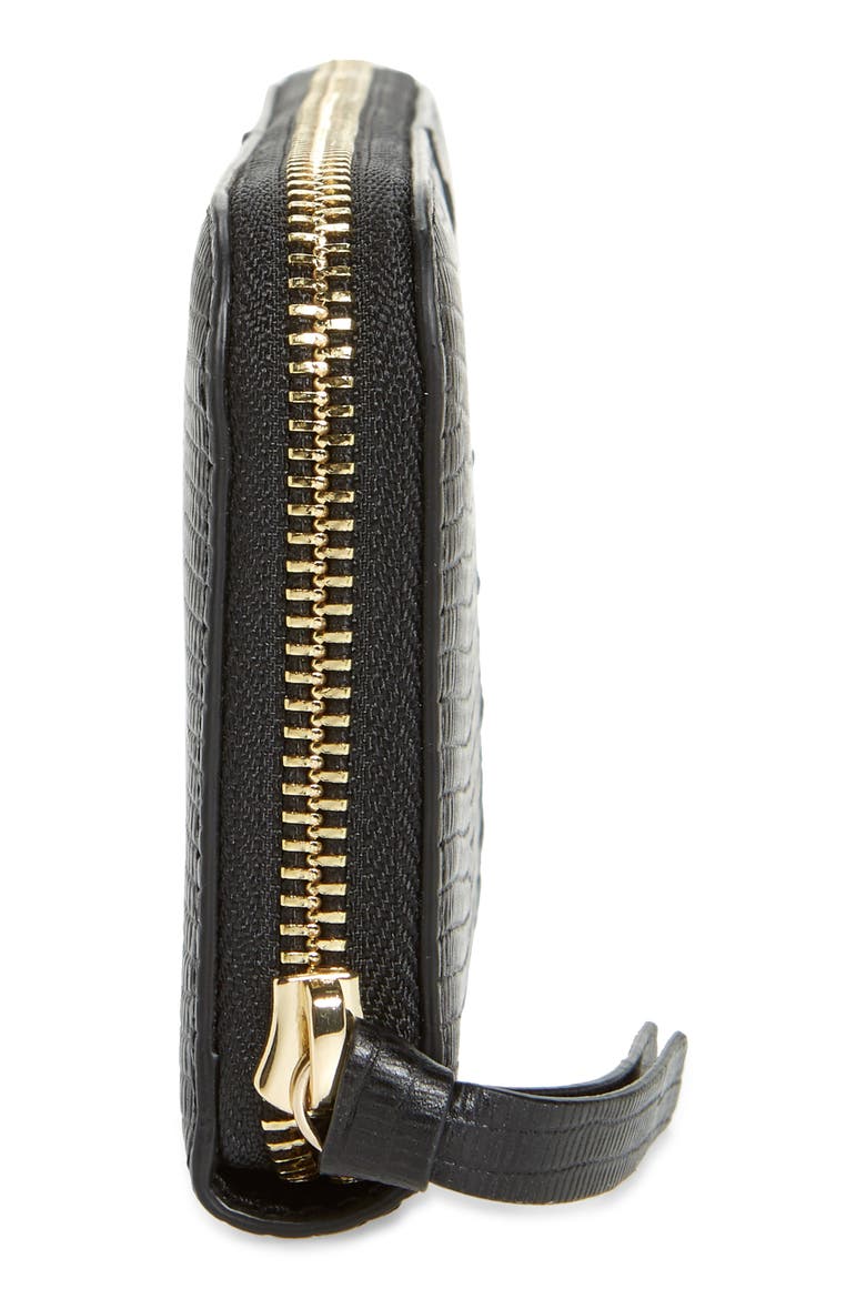Les Second Embossed Continental Wallet, Alternate, color, NOIR LIZARD
