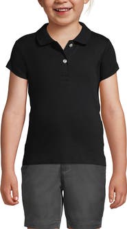 Lands' End School Uniform Girls Short Sleeve Feminine Fit Interlock Polo Shirt