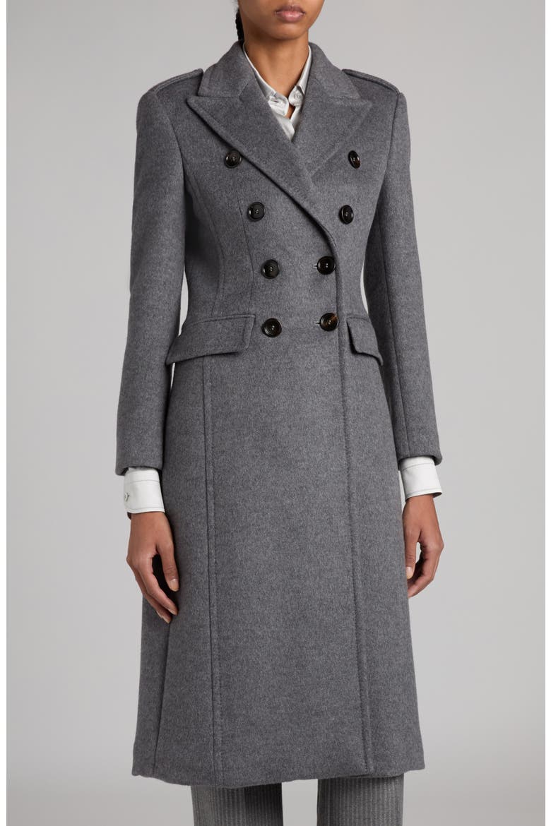 Double Breasted Felt Martingale Coat, Alternate, color, IG344 MID GREY MELANGE