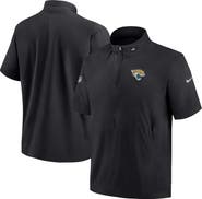 Nike Men's Nike Black Jacksonville Jaguars Sideline Coach Short Sleeve Hoodie Quarter-Zip Jacket