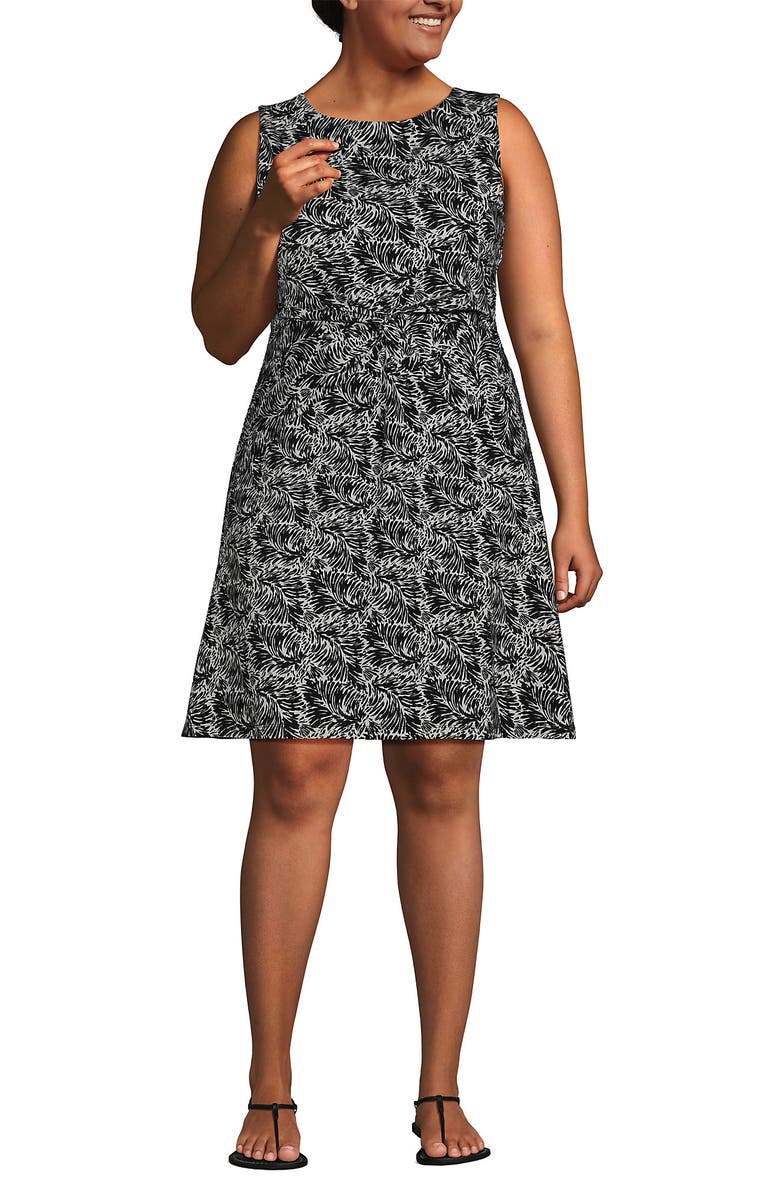 Lands' End Cotton Modal Boatneck Twist Dress, Main, color, 