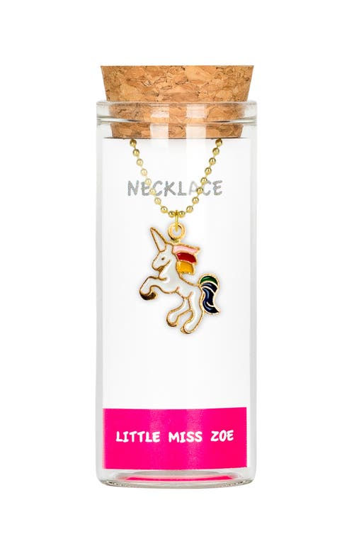 Little Miss Zoe Rainbow Unicorn Charm Necklace