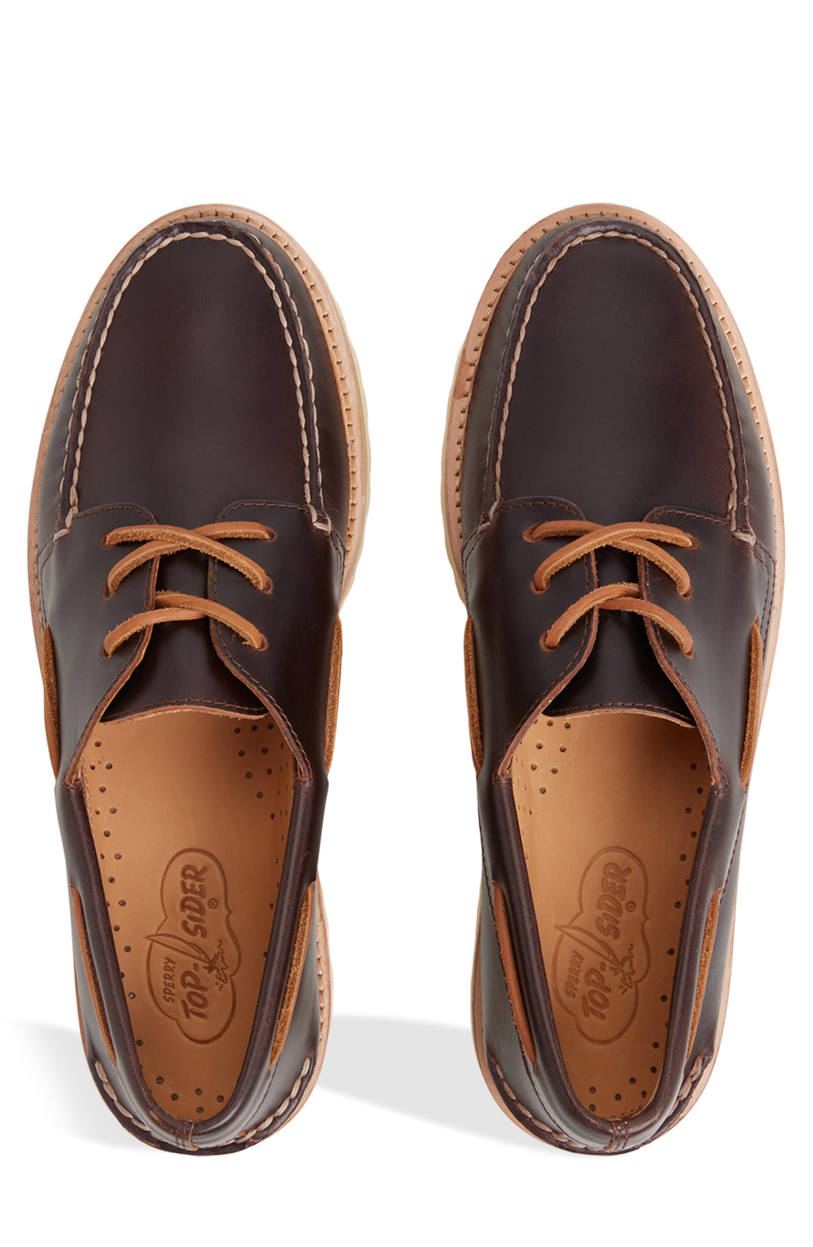 Sperry Authentic Original 3-Eye Boat Shoe, Alternate, color, Brown