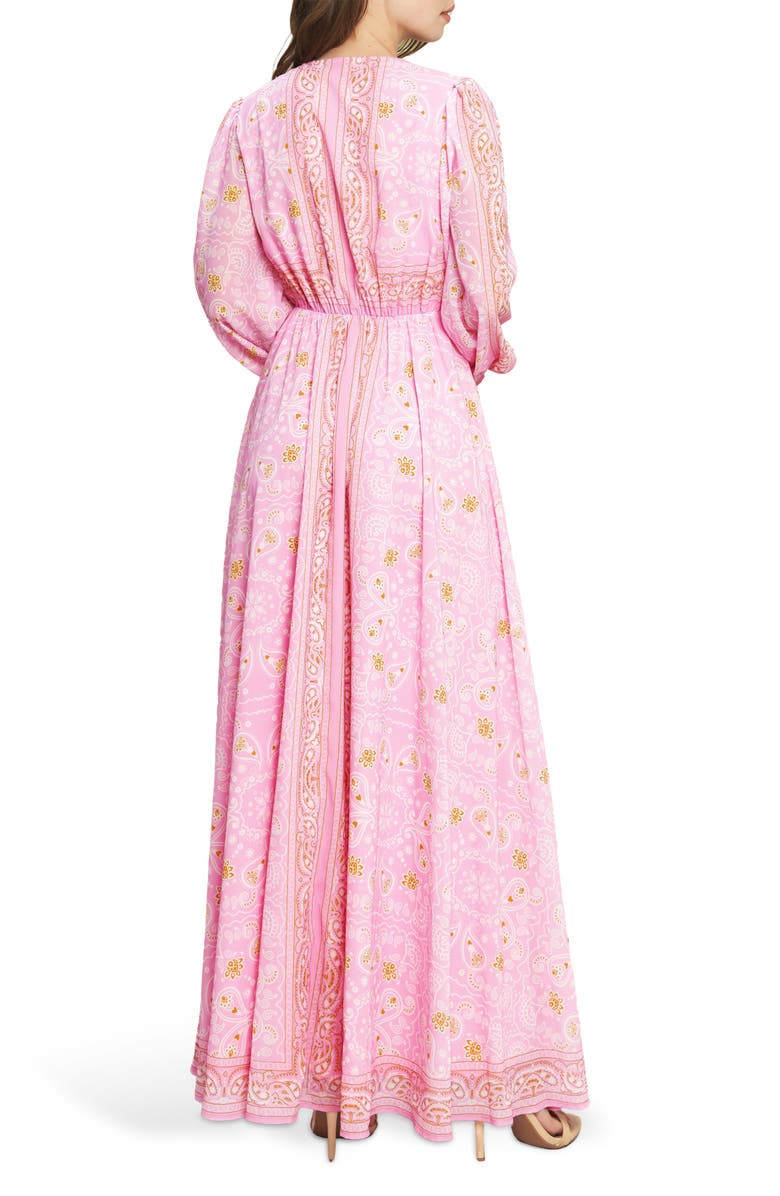 FLYING TOMATO Paisley Long Sleeve Maxi Dress, Alternate, color, Light Pink