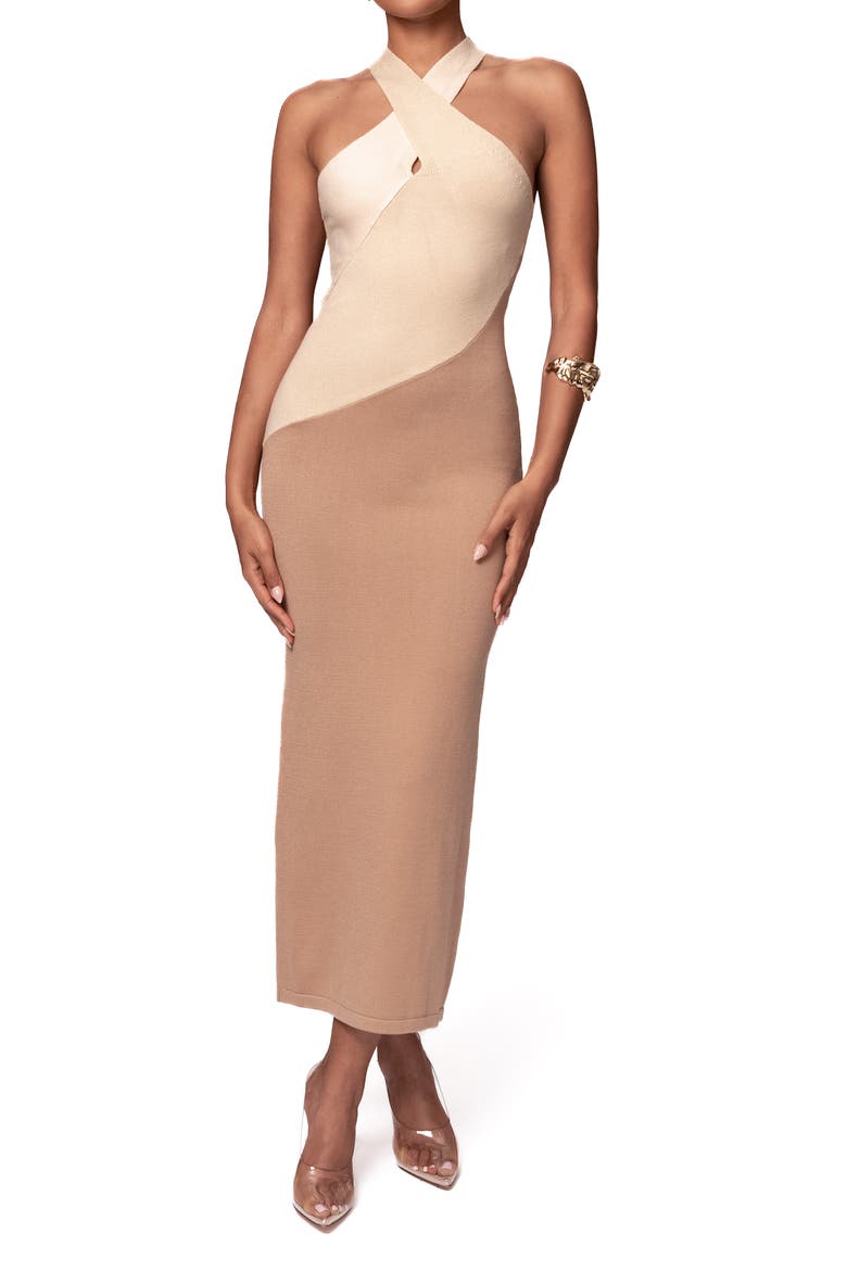 Steph Sleeveless Knit Maxi Dress, Main, color, BEIGE