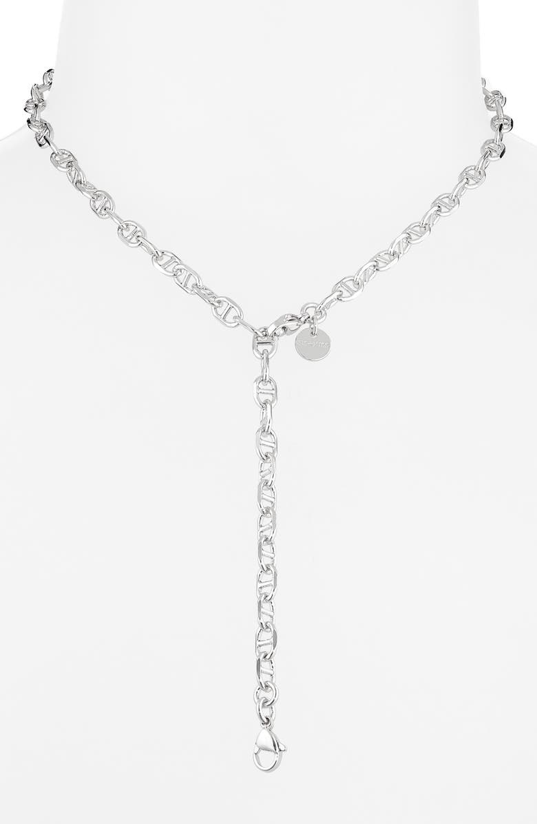 THE SIS KISS Mia Mariner Lariat Chain Necklace, Alternate, color, Silver
