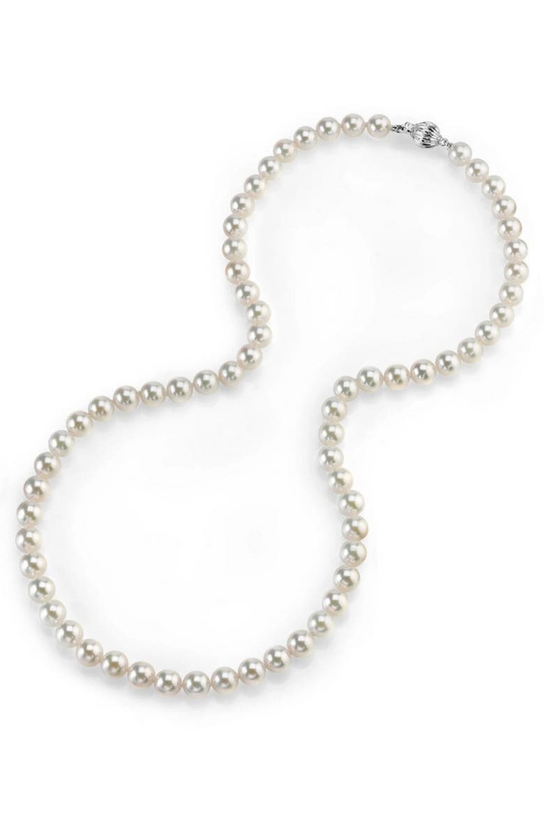 5.5-6.0mm Hanadama Akoya White Pearl Necklace, Main, color, White Gold Clasp