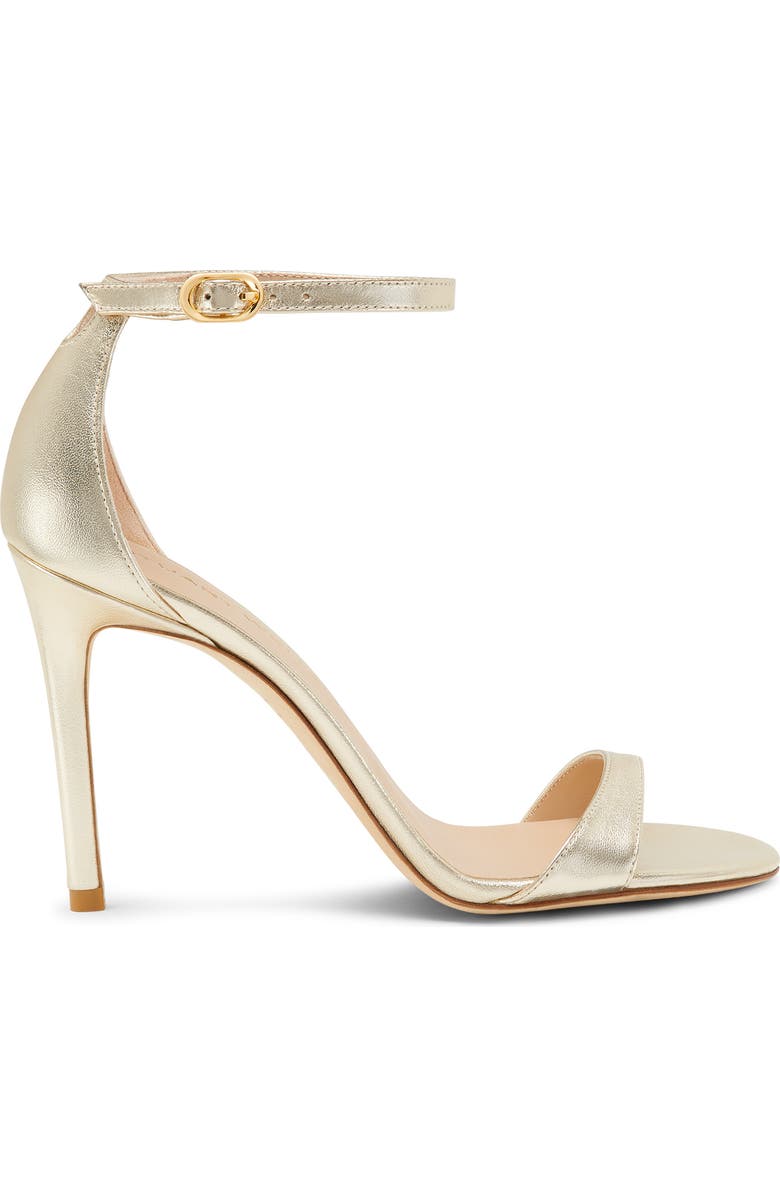 Stuart Weitzman Nudist II Sandal 100, Alternate, color, Light Gold