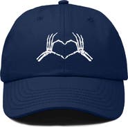 Dalix Skeleton Heart Embroidered Dad Hat